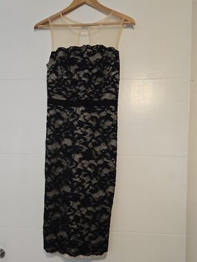 Sheer Illusion Black Lace Midi Dress